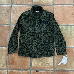 NEW ✨ AVEC LES FILLES Denim Animal Print Utility Jacket New With Tags MSRP$249